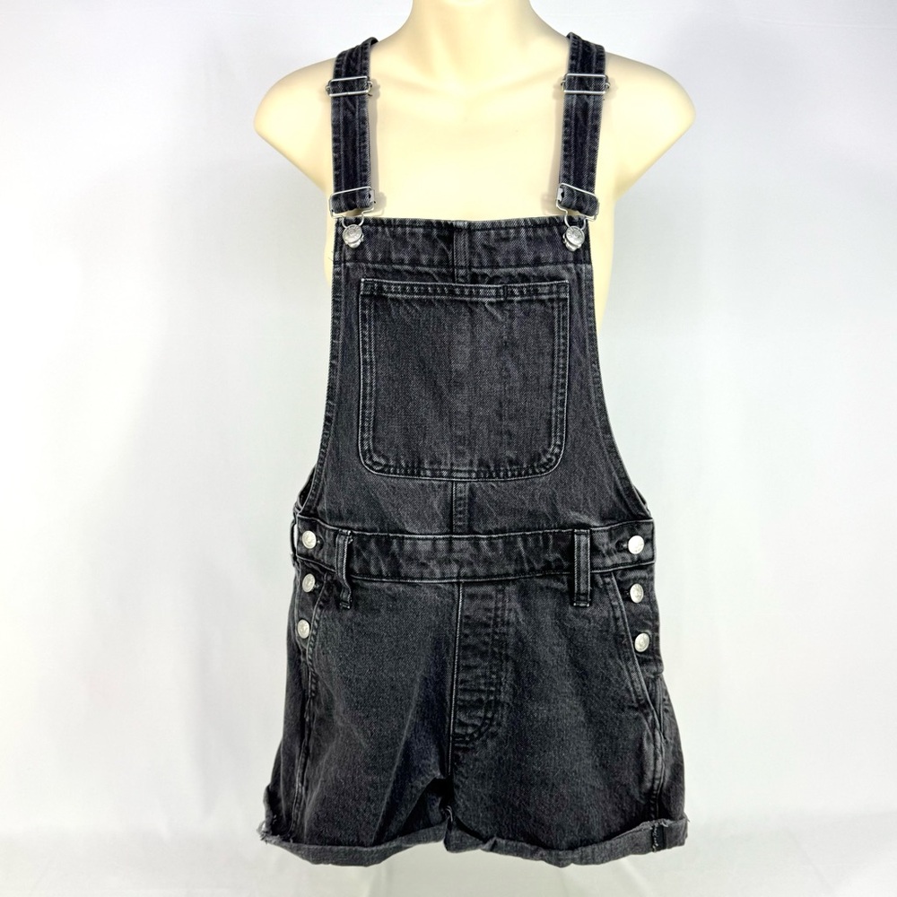 Madewell Adirondack Short Overalls Faded Black Wash Size Small EUC Style ND675